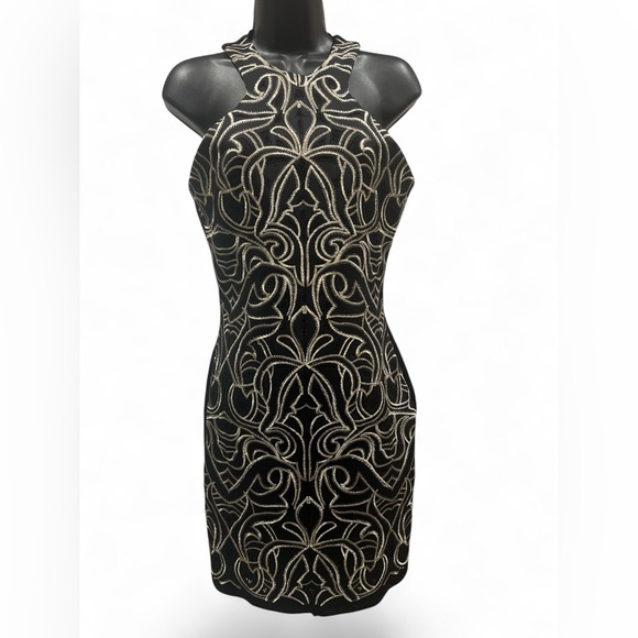 Parker Black & Gold Cocktail Dress Size Small - Picture 1 of 9